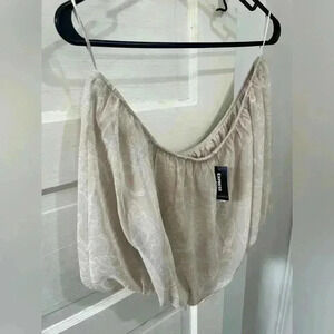 NWT tan, Boho floral express tube‎ top